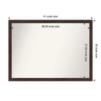 41" x 30" Non-Beveled Fresco Dark Walnut Wood Wall Mirror - Amanti Art