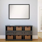 40" x 29" Non-Beveled Jet Black Wall Mirror - Amanti Art