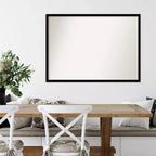 40" x 29" Non-Beveled Jet Black Wall Mirror - Amanti Art