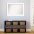 Specchio da bagno a muro da 42" x 30" con cornice dritta bianco - Amanti Art: Cornice moderna in polistirene, include accessori per il montaggio