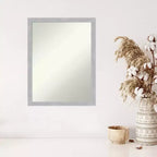 Specchio da Parete Stretto Amanti Art Grace da 50,8 x 66,04 cm senza Bordo Smussato, Finitura Nichel Spazzolato: Cornice Moderna Rettangolare in Polistirene, Include Hardware di Montaggio