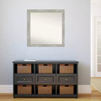 30" x 30" Non-Beveled Dove Gray Wash Narrow Wall Mirror - Amanti Art