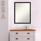 Specchio da parete nero jet non smussato 20" x 26" - Amanti Art