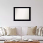 32" x 26" Non-Beveled Shiplap Navy Wood Wall Mirror - Amanti Art