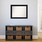 32" x 26" Non-Beveled Shiplap Navy Wood Wall Mirror - Amanti Art