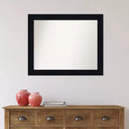 32" x 26" Non-Beveled Shiplap Navy Wood Wall Mirror - Amanti Art
