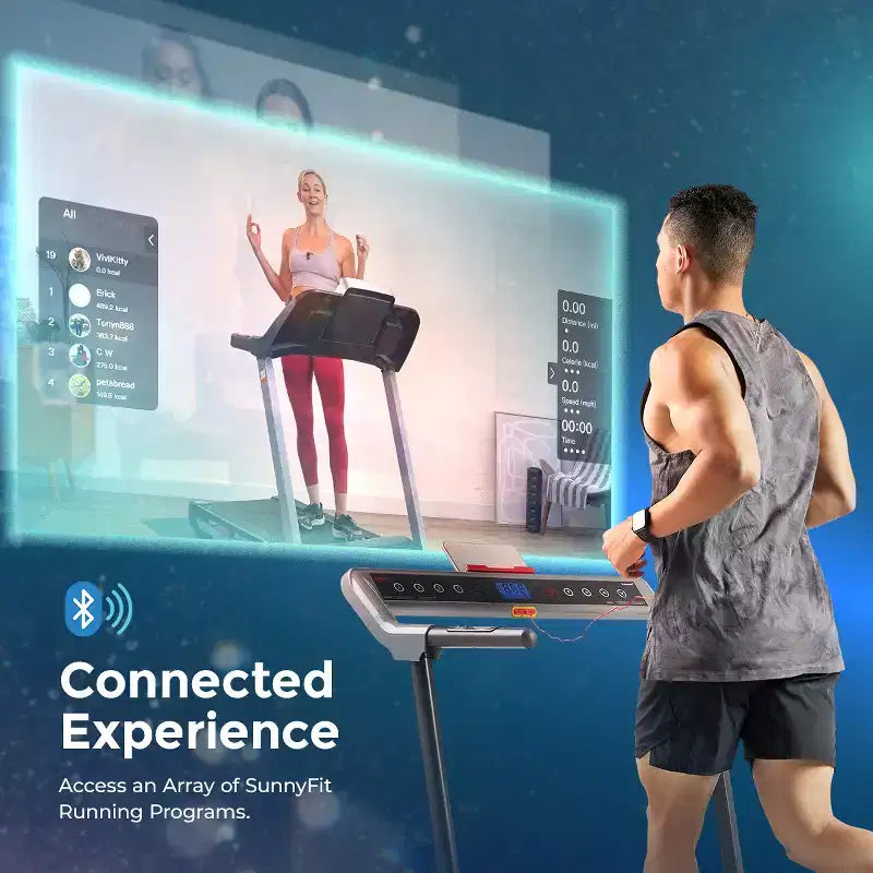 Sunny Health & Fitness Pegasus Connected Folding ElectricTreadmill