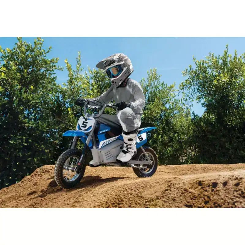 Razor 24V MX350 Dirt Rocket Moto Elettrica con Batteria - Blu: Motore da 250W, 22,5 Km/h
