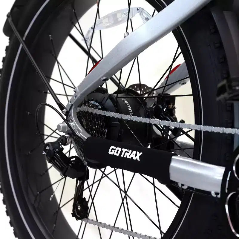 GOTRAX Adult Fat Tire 26" Step Through Electric Hybrid Bike - Silver