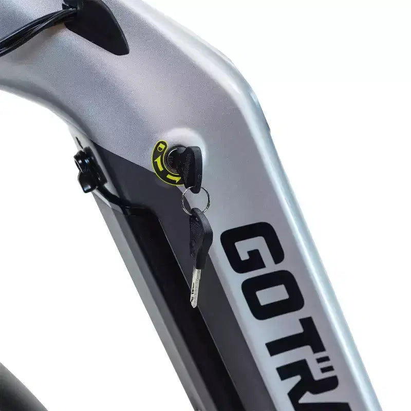 GOTRAX Adult Fat Tire 26" Step Through Electric Hybrid Bike - Silver