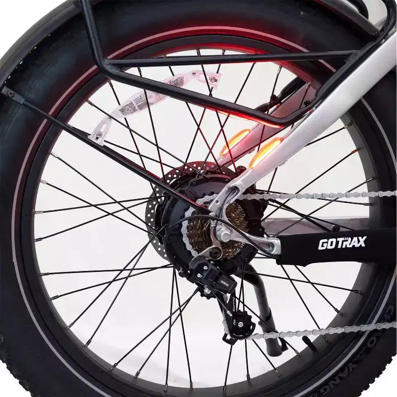 GOTRAX Adult Fat Tire 26" Step Through Electric Hybrid Bike - Silver