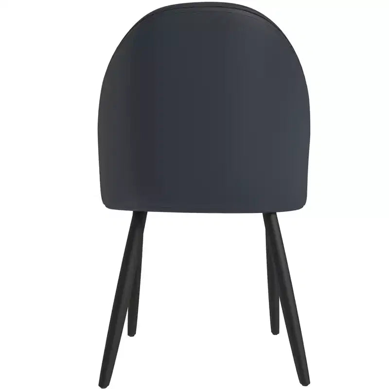 LeisureMod Paradiso Collection Upholstered Dining Chair Set of 2  Curved Back with Wood Legs, Stylish, Comfortable, and Durable for Dining Rooms