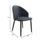 LeisureMod Paradiso Collection Upholstered Dining Chair Set of 2  Curved Back with Wood Legs, Stylish, Comfortable, and Durable for Dining Rooms