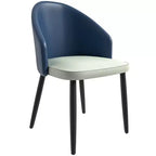 LeisureMod Paradiso Collection Upholstered Dining Chair Set of 2  Curved Back with Wood Legs, Stylish, Comfortable, and Durable for Dining Rooms
