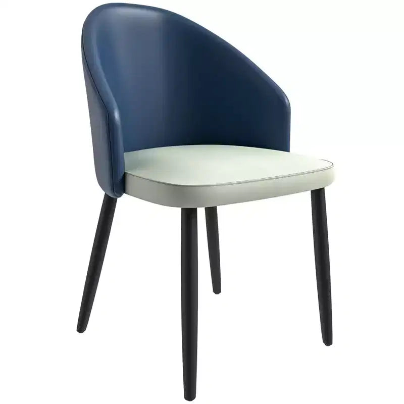 LeisureMod Paradiso Collection Upholstered Dining Chair Set of 2  Curved Back with Wood Legs, Stylish, Comfortable, and Durable for Dining Rooms