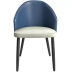 LeisureMod Paradiso Collection Upholstered Dining Chair Set of 2  Curved Back with Wood Legs, Stylish, Comfortable, and Durable for Dining Rooms