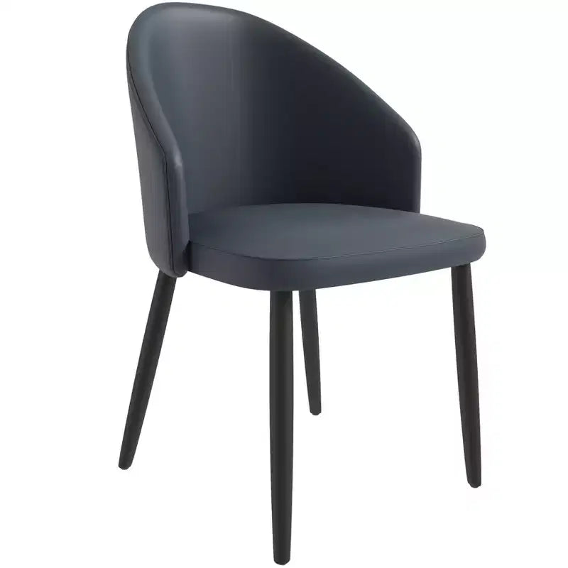 LeisureMod Paradiso Collection Upholstered Dining Chair Set of 2  Curved Back with Wood Legs, Stylish, Comfortable, and Durable for Dining Rooms