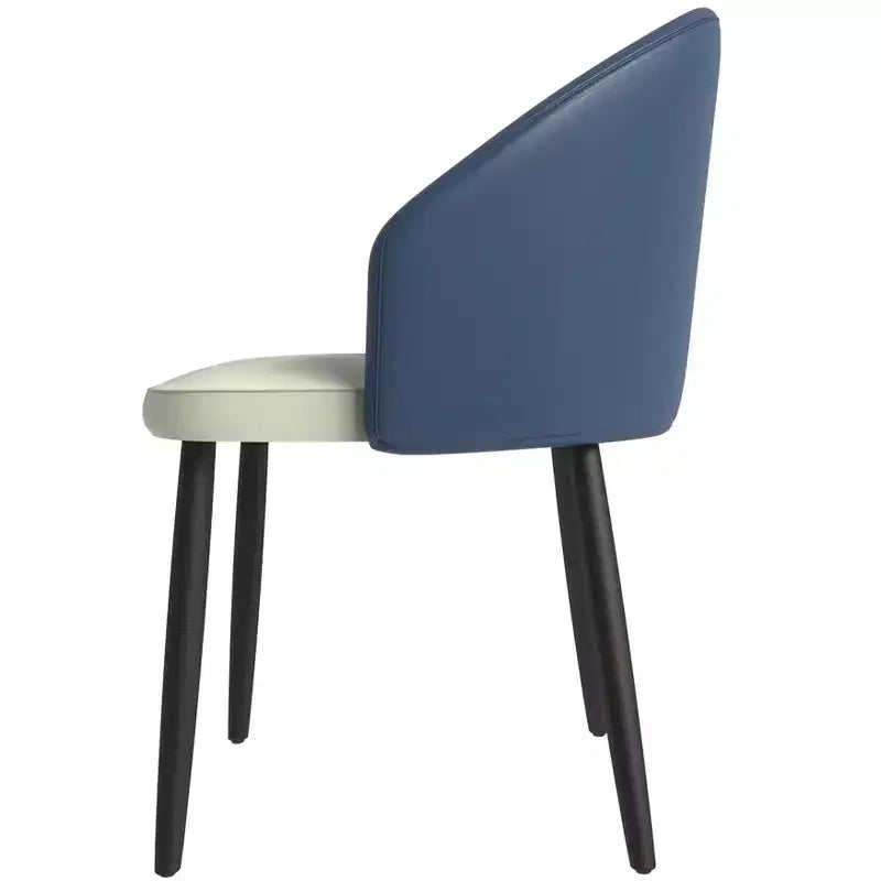 LeisureMod Paradiso Collection Upholstered Dining Chair Set of 2  Curved Back with Wood Legs, Stylish, Comfortable, and Durable for Dining Rooms