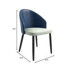 LeisureMod Paradiso Collection Upholstered Dining Chair Set of 2  Curved Back with Wood Legs, Stylish, Comfortable, and Durable for Dining Rooms