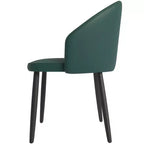 LeisureMod Paradiso Collection Upholstered Dining Chair Set of 2  Curved Back with Wood Legs, Stylish, Comfortable, and Durable for Dining Rooms