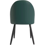 LeisureMod Paradiso Collection Upholstered Dining Chair Set of 2  Curved Back with Wood Legs, Stylish, Comfortable, and Durable for Dining Rooms
