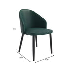 LeisureMod Paradiso Collection Upholstered Dining Chair Set of 2  Curved Back with Wood Legs, Stylish, Comfortable, and Durable for Dining Rooms