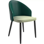 LeisureMod Paradiso Collection Upholstered Dining Chair Set of 2  Curved Back with Wood Legs, Stylish, Comfortable, and Durable for Dining Rooms