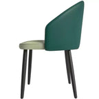 LeisureMod Paradiso Collection Upholstered Dining Chair Set of 2  Curved Back with Wood Legs, Stylish, Comfortable, and Durable for Dining Rooms
