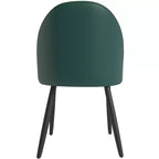 LeisureMod Paradiso Collection Upholstered Dining Chair Set of 2  Curved Back with Wood Legs, Stylish, Comfortable, and Durable for Dining Rooms