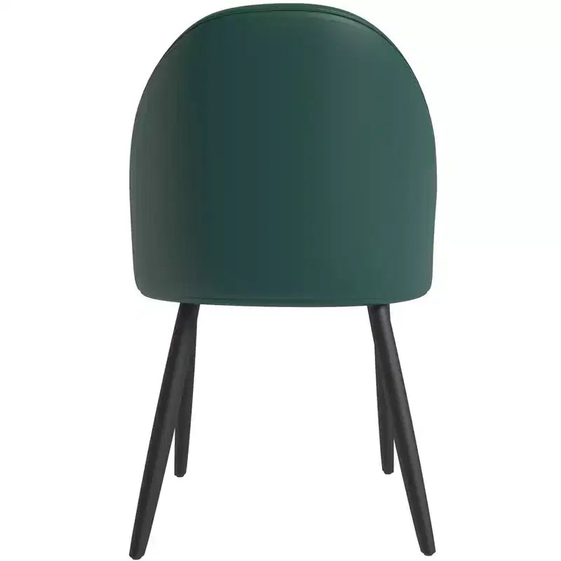 LeisureMod Paradiso Collection Upholstered Dining Chair Set of 2  Curved Back with Wood Legs, Stylish, Comfortable, and Durable for Dining Rooms