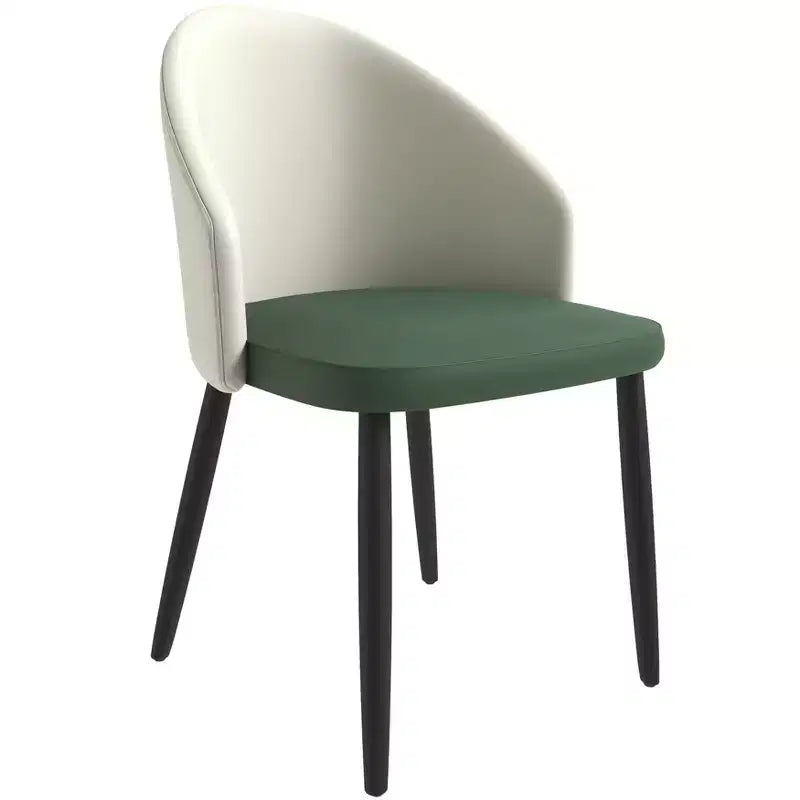 LeisureMod Paradiso Collection Upholstered Dining Chair Set of 2  Curved Back with Wood Legs, Stylish, Comfortable, and Durable for Dining Rooms