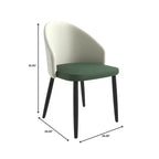 LeisureMod Paradiso Collection Upholstered Dining Chair Set of 2  Curved Back with Wood Legs, Stylish, Comfortable, and Durable for Dining Rooms