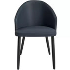 LeisureMod Paradiso Collection Upholstered Dining Chair Set of 2  Curved Back with Wood Legs, Stylish, Comfortable, and Durable for Dining Rooms