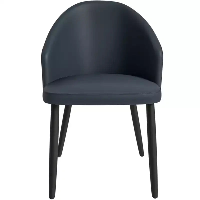 LeisureMod Paradiso Collection Upholstered Dining Chair Set of 2  Curved Back with Wood Legs, Stylish, Comfortable, and Durable for Dining Rooms