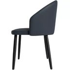 LeisureMod Paradiso Collection Upholstered Dining Chair Set of 2  Curved Back with Wood Legs, Stylish, Comfortable, and Durable for Dining Rooms