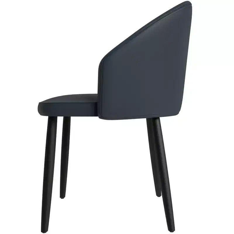 LeisureMod Paradiso Collection Upholstered Dining Chair Set of 2  Curved Back with Wood Legs, Stylish, Comfortable, and Durable for Dining Rooms