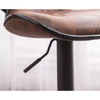 Roundhill Furniture Masaccio Upholstery Airlift Adjustable Swivel Barstool with Chrome Base, Weathered Brown, Set of 2