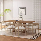 Christopher Knight Home Hudson Set da pranzo allungabile in 7 pezzi in legno imbottito con base a piedistallo