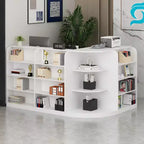 Famapy White Wood Reception Desk Filing Cabinet Office Efficiency