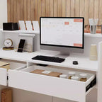 Famapy White Wood Reception Desk Filing Cabinet Office Efficiency