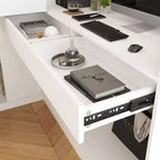 Famapy White Wood Reception Desk Filing Cabinet Office Efficiency