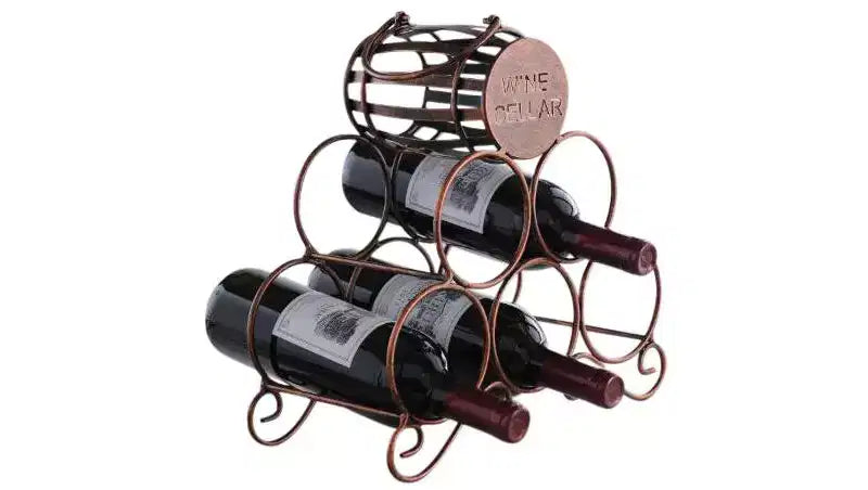 Kings Brand Furniture - Porta Bottiglie da Vino per Tavolo, Ripiano per Cantina, per Casa, Cucina e Bar - Rame Spazzolato - Nessun Montaggio Richiesto