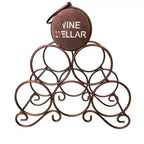 Kings Brand Furniture - Porta Bottiglie da Vino per Tavolo, Ripiano per Cantina, per Casa, Cucina e Bar - Rame Spazzolato - Nessun Montaggio Richiesto