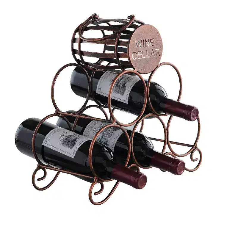 Kings Brand Furniture - Porta Bottiglie da Vino per Tavolo, Ripiano per Cantina, per Casa, Cucina e Bar - Rame Spazzolato - Nessun Montaggio Richiesto