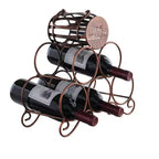 Kings Brand Furniture - Porta Bottiglie da Vino per Tavolo, Ripiano per Cantina, per Casa, Cucina e Bar - Rame Spazzolato - Nessun Montaggio Richiesto