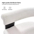 Gerry Boucle Dining Chair Set of 4 With Round Solid Back|ART OF LIVING DESIGNS