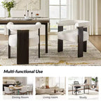 Gerry Boucle Dining Chair Set of 4 With Round Solid Back|ART OF LIVING DESIGNS