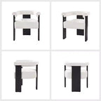 Gerry Boucle Dining Chair Set of 4 With Round Solid Back|ART OF LIVING DESIGNS