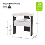 Gerry Boucle Dining Chair Set of 4 With Round Solid Back|ART OF LIVING DESIGNS