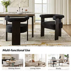 Gerry Boucle Dining Chair Set of 4 With Round Solid Back|ART OF LIVING DESIGNS